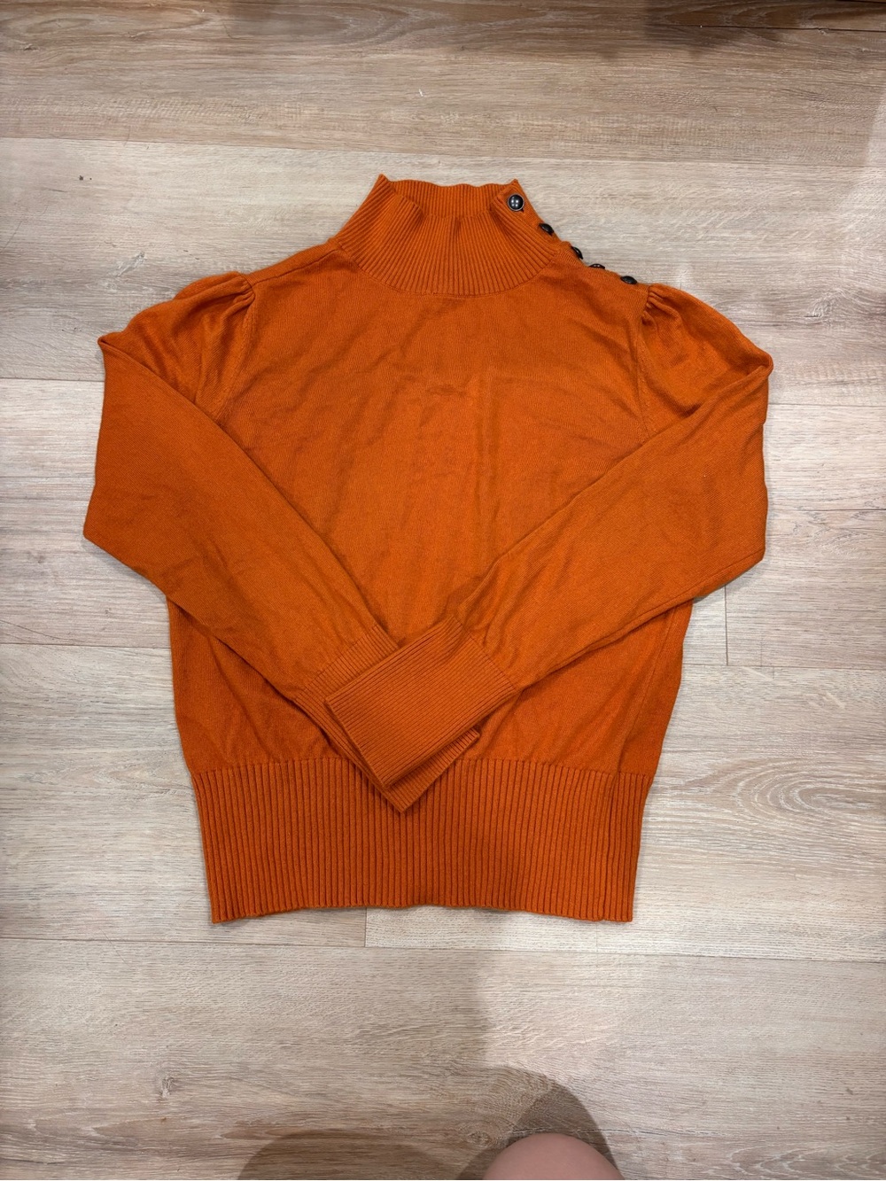 Banana Republic Orange Turtleneck Sweater with Shoulder Buttons - Picture 1 of 4